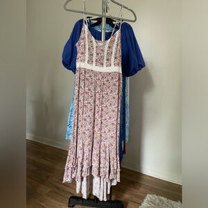 Japna spaghetti strap floral ruffle midi dress size S